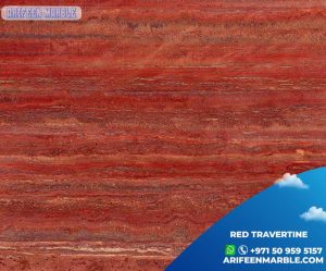 Red travertine marble