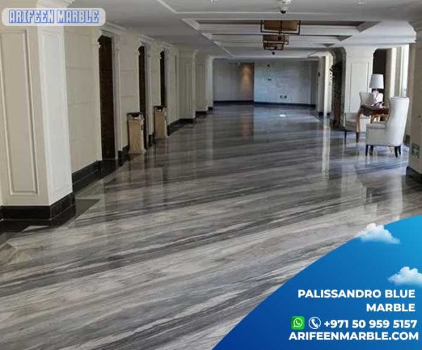palissandro blue marble polished floor