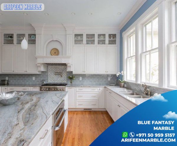 blue fantasy marble fixer for kitchen