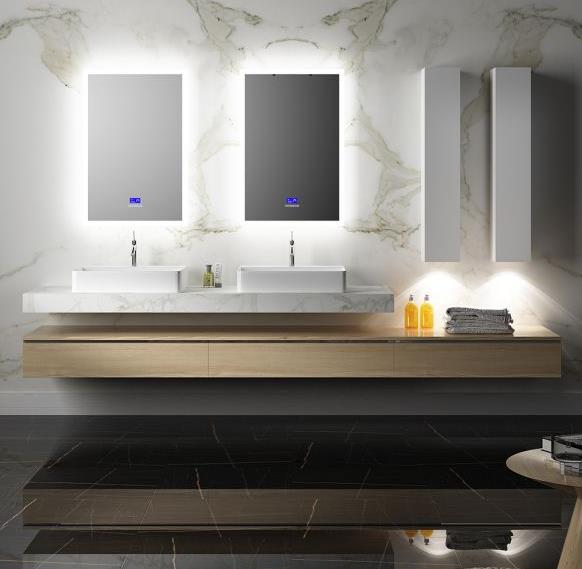 Modern bathroom vanity with sleek design and luxurious finishes in Dubai