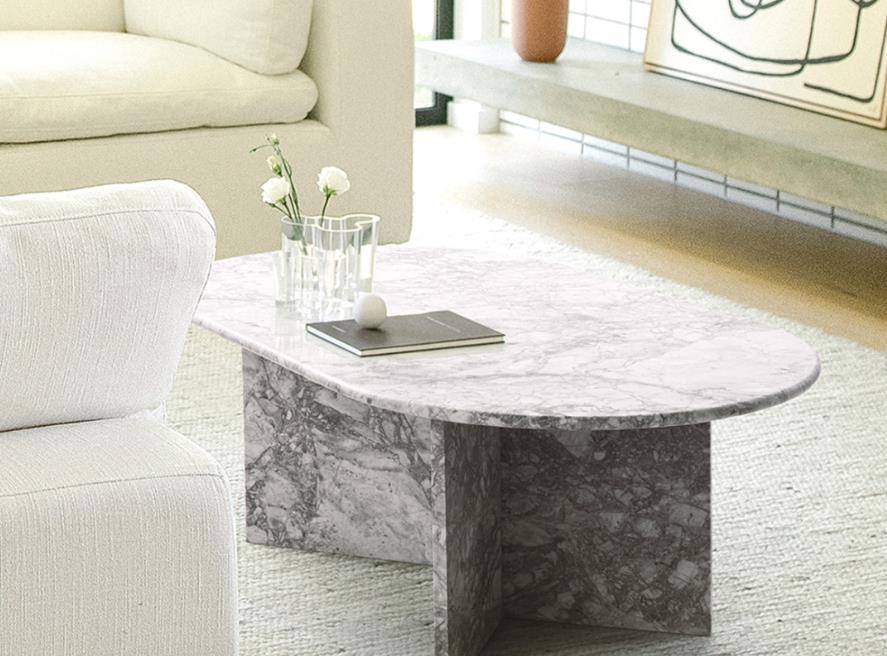 Marble coffee table with modern design and sleek finish