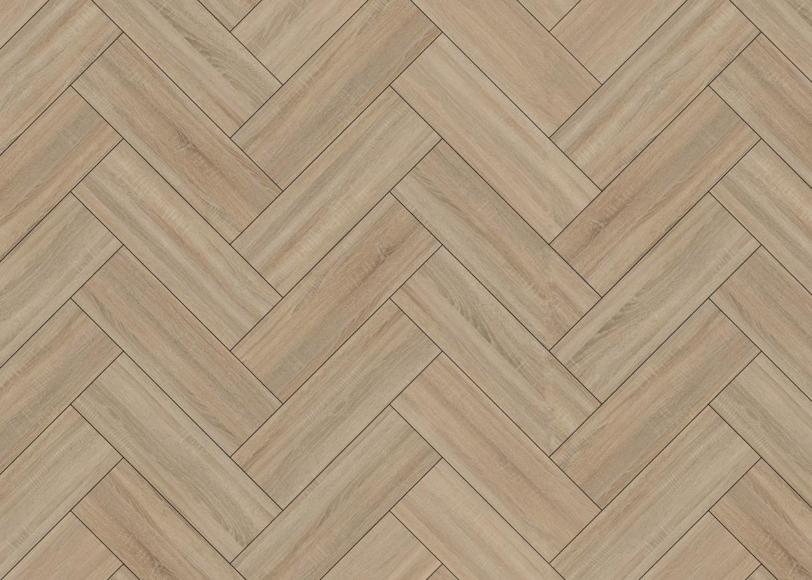 Close-up of a parquet texture with a geometric pattern in shades of brown and beige